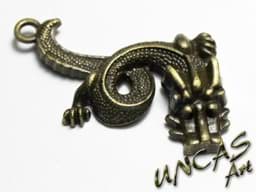 Bild von Bronze Drache Dragon Anhänger für Paracord Schlüsselanhänger Keyring Lanyard