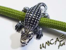 Bild von Krokodil Alligator Echse Metall * Beads für Paracord 