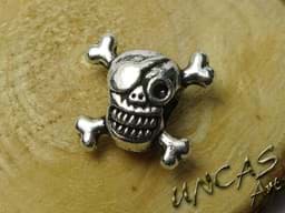 Bild von one Eye Bone Skull Metall Totenkopf Pirat * Beads für Paracord 
