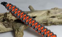 Bild von Paracord Armband DRAGON TEETH - grau / orange